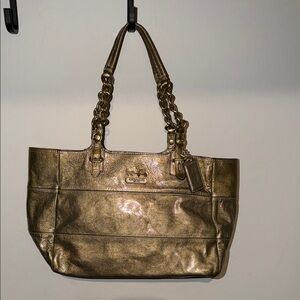 Coach Metallic Gold Tote Bag